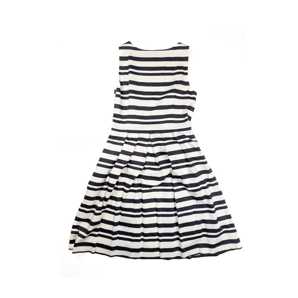 White House Black Market Sleveless Black White Striped Midi Dress Women's Size 6 - Picture 2 of 6
